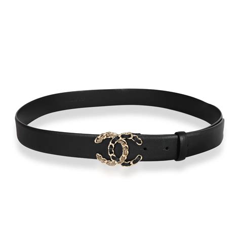 chanel black leather cc belt|genuine leather chanel belt women.